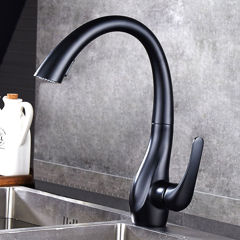 Kitchen Appliances White - BAKALA Enkele handgreep Uittrekbare keukenkraan Zilver