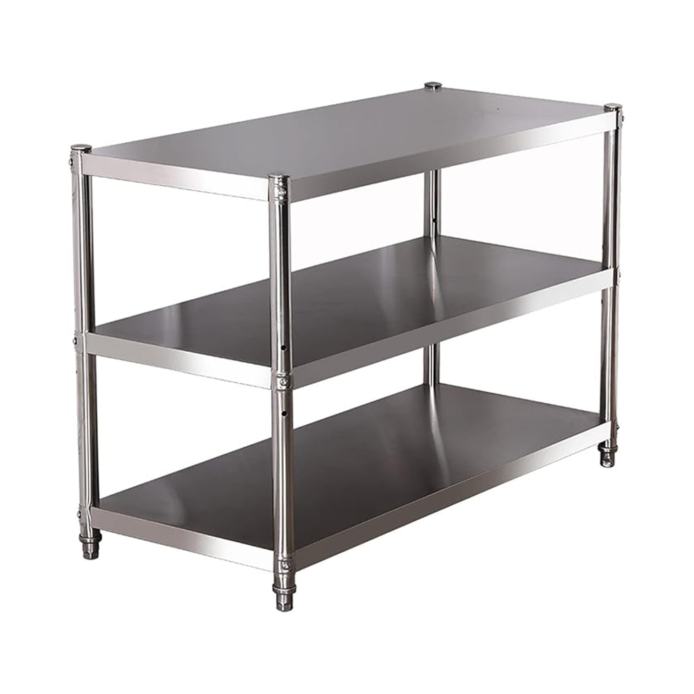 Kitchen Appliances Table - Roestvrijstalen plank, keukenopbergrek, 3-laags rekken en