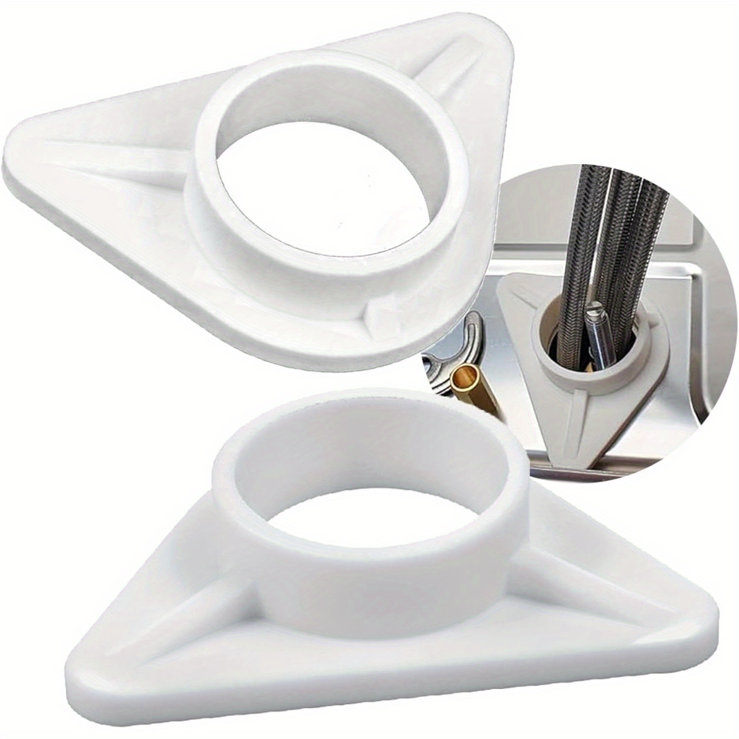 Kitchen Appliances White - 34 mm binnendiameter gat, twee roestvrijstalen