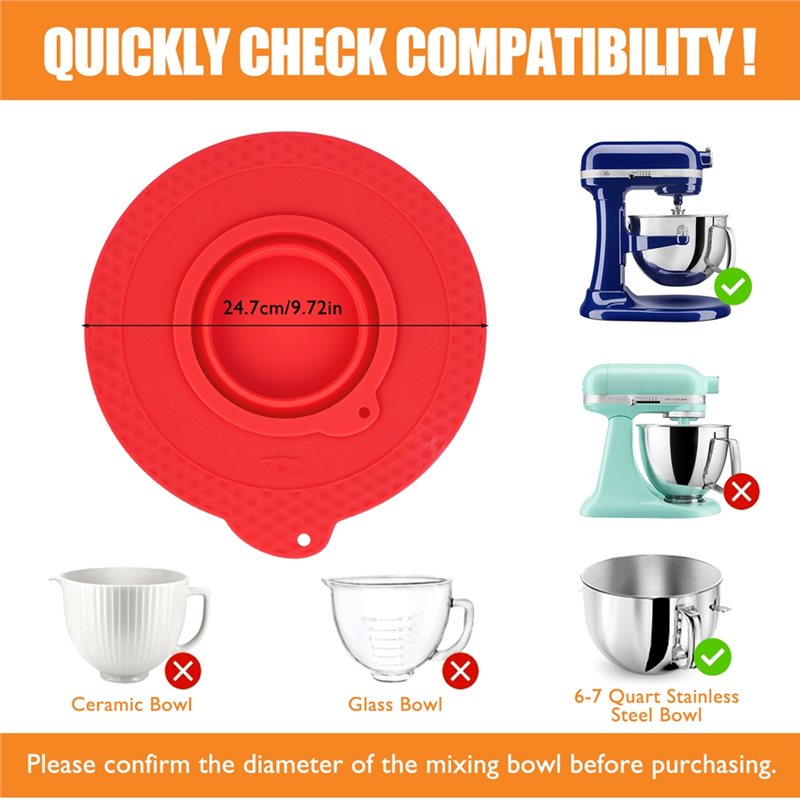 Stand Mixer Bowl - AD24 Siliconen Mixer Bowl Cover Voor