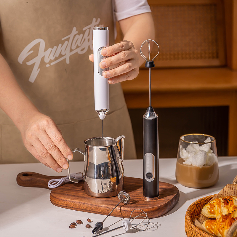 Hand Mixer Electric - Elektrische Melkschuimer Blender Draadloze Koffie Garde