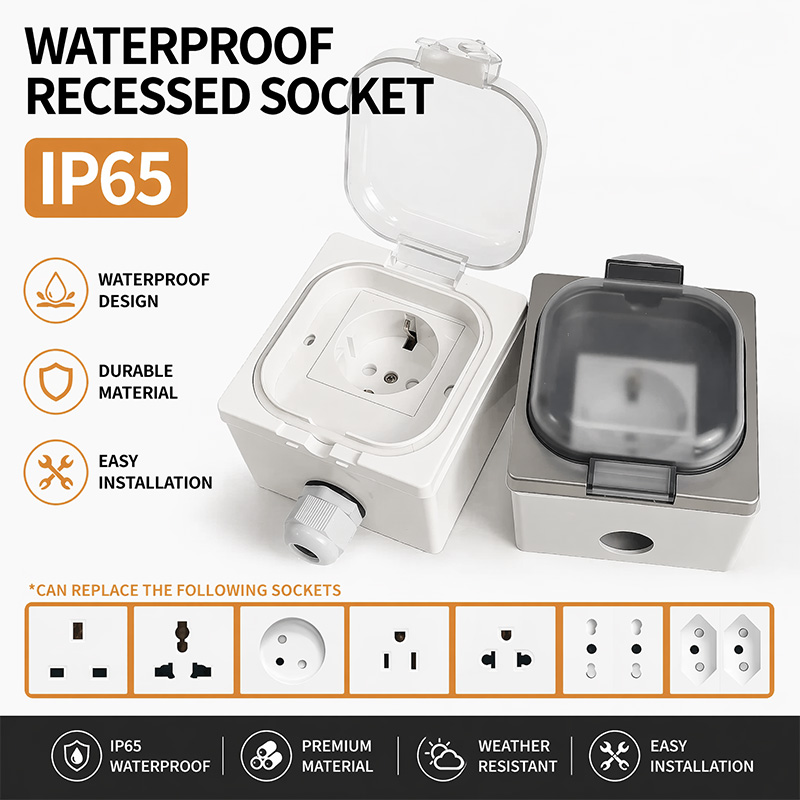 Kitchen Appliances Uk - IP65 waterdichte buitenstopcontactdoos, inbouw stopcontact met