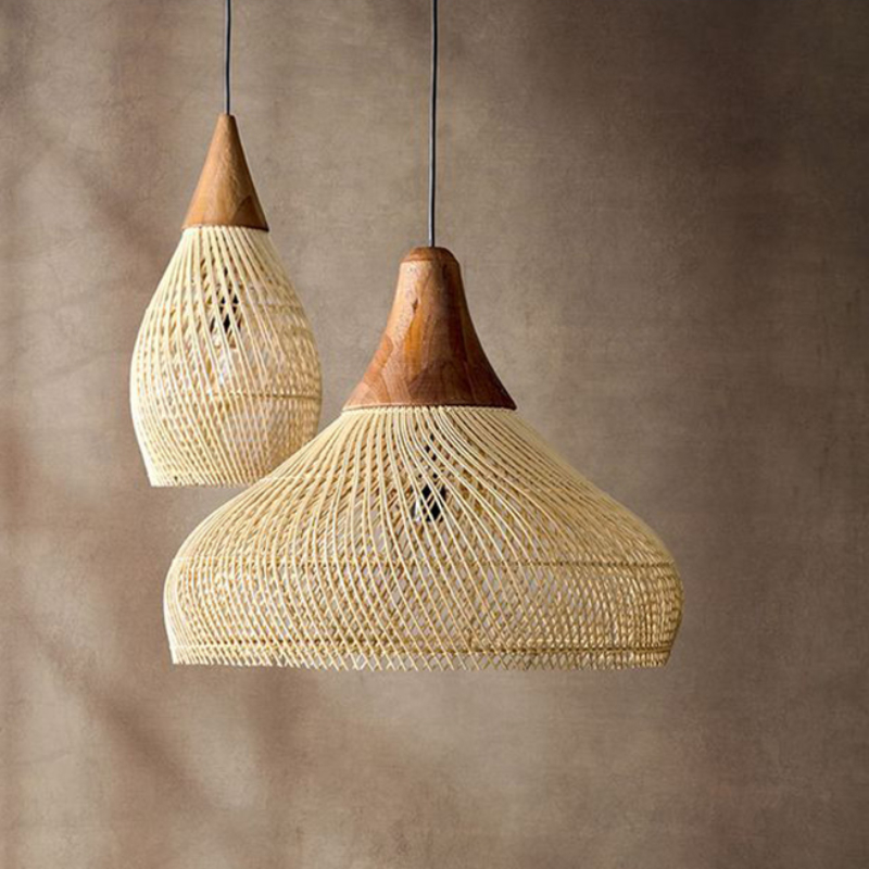 Kitchen Appliances Table - Chinese Stijl Bescheiden Plafondlampen Handgemaakte Rotan
