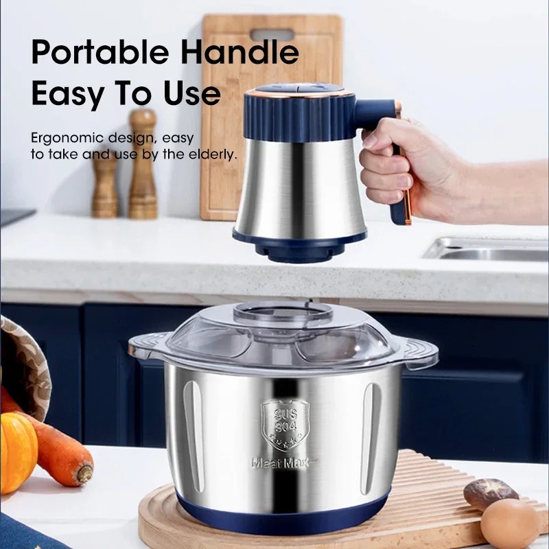 Food Processor Large - 5L Elektrische Vleesmolen Grote Capaciteit Multifunctionele
