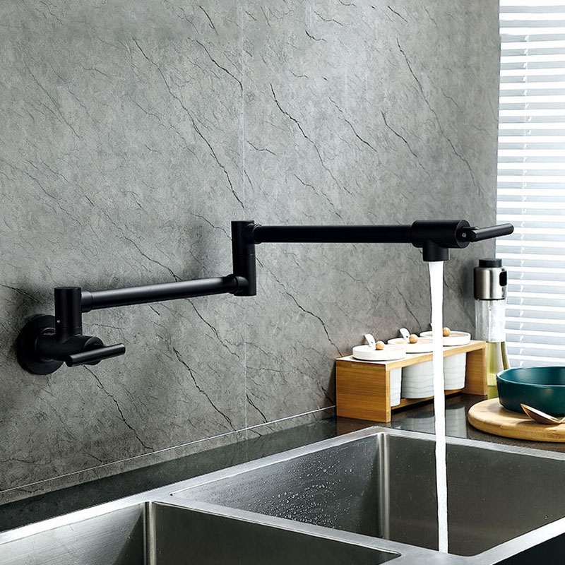 Kitchen Appliances White - Zwarte Muur Gemonteerde Pot Filler Kraan