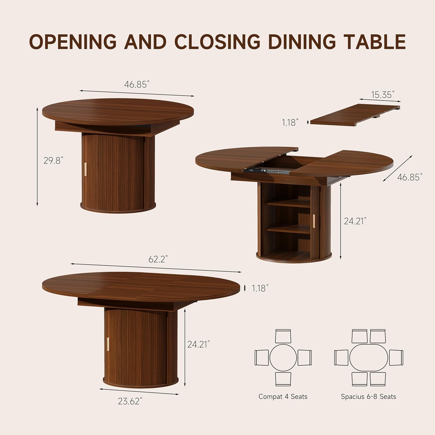 Uitschuifbare ronde eettafel:  - Kitchen Appliances Table recensie en prijs
