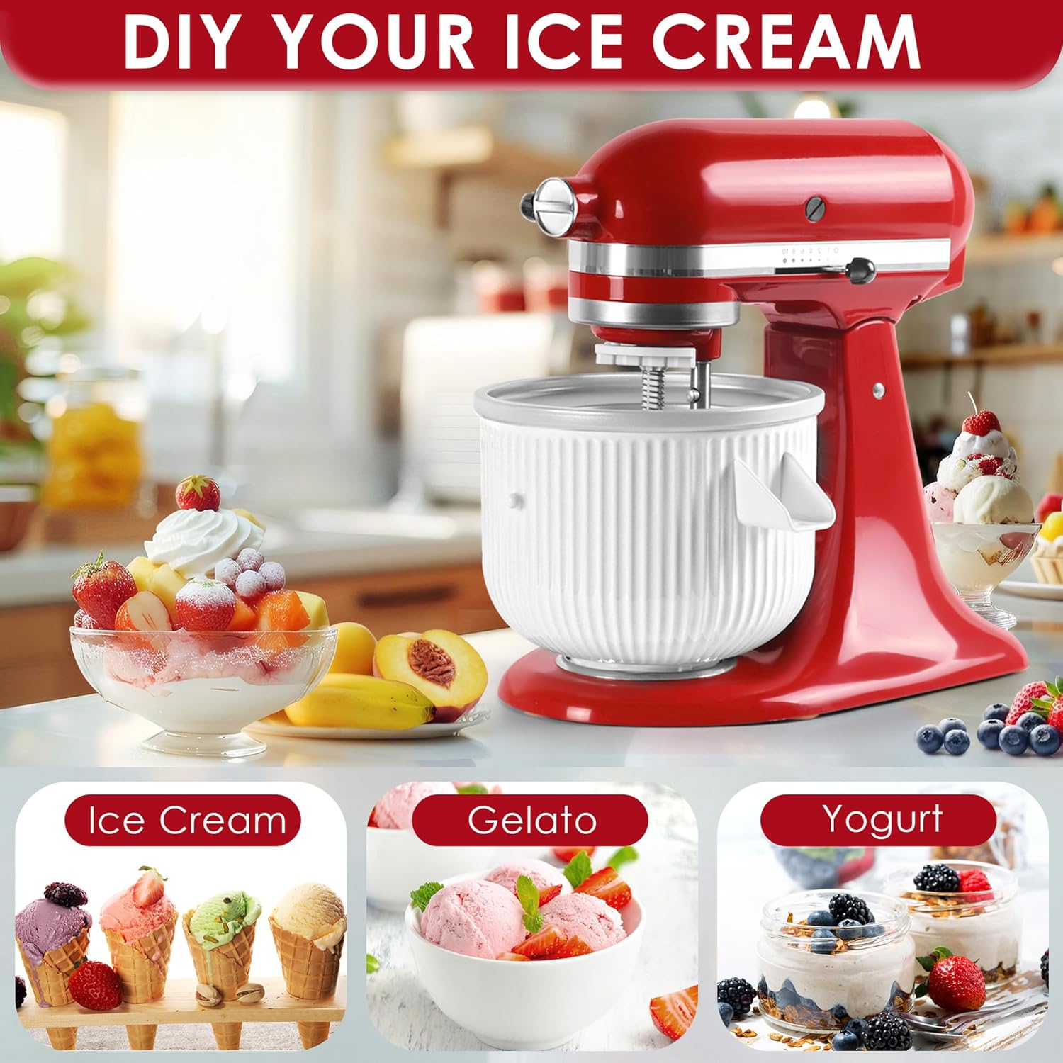 IJsmachine-opzetstuk voor Kitc - Stand Mixer Bowl recensie en prijs